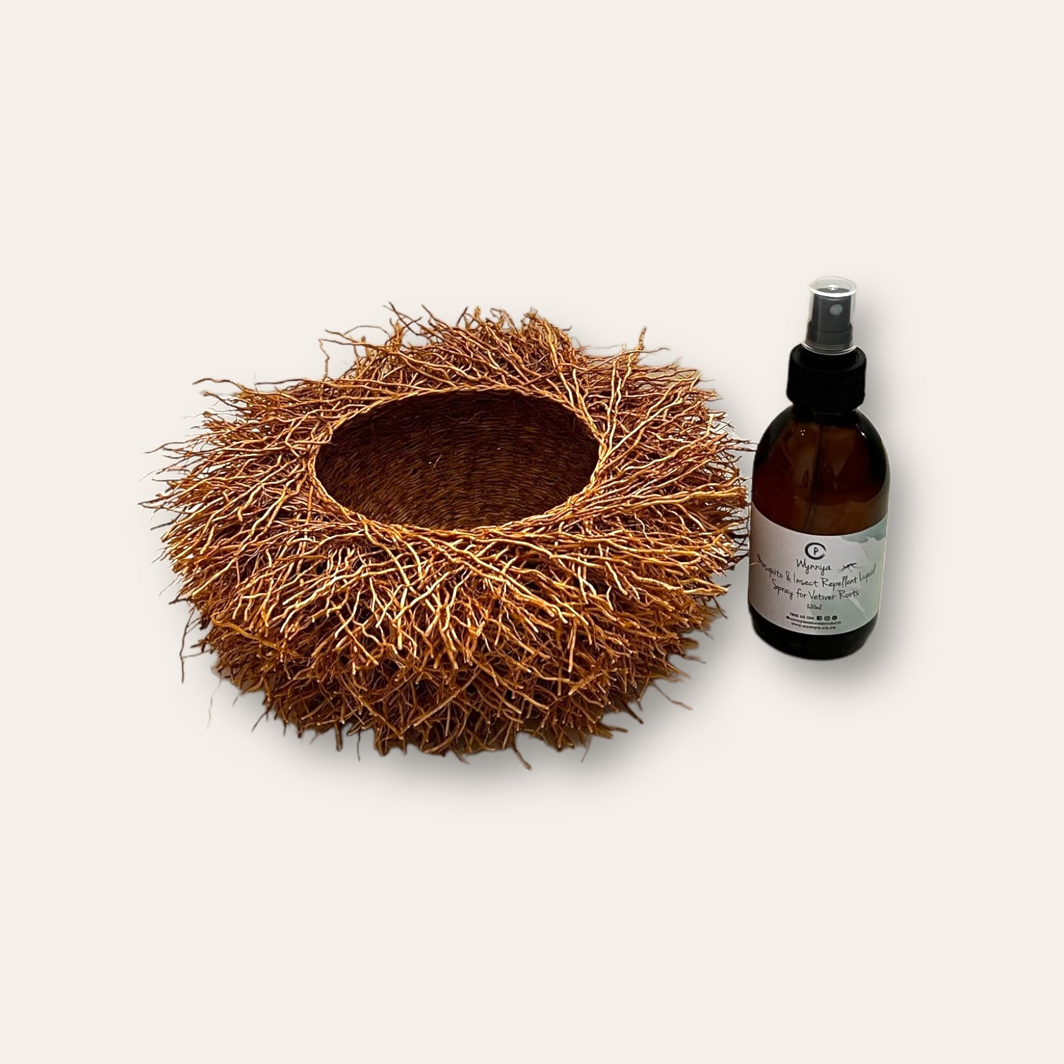 Natural Mosquito & Insect Repellent Vetiver Root Basket & Spray 200ml